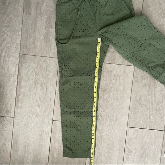 J. Crew Factory Drawstring Eyelet Pants, Olive Green, 00 - Picture 4 of 7